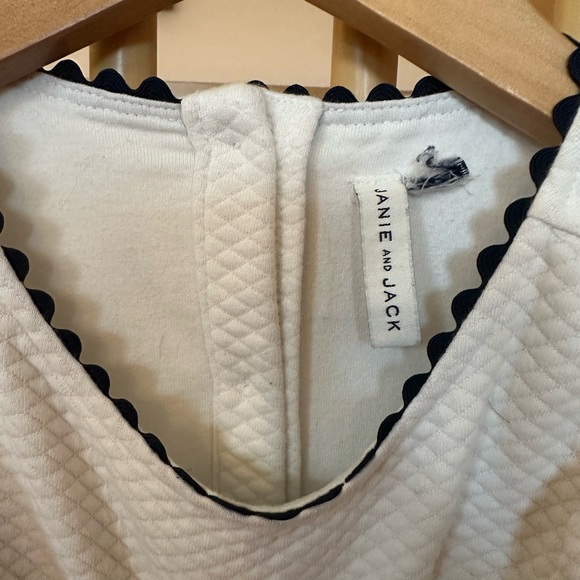 Janie and Jack White and Navy Kids Dress - Picture 4 of 5